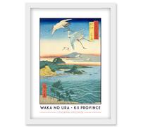 Waka no ura Kii Province Utagawa Hiroshige Japan Woodblock Classic Collection Artwork Framed Wall Art Print A4 Artery8 White One Size