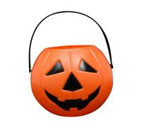 Wakala Halloween Plastic Pumpkin Bucket Portable Pumpkin Candy Pail Trick or Treat Pumpkin Bucket with Holder for Halloween Party Costume Supplies Candy Collecting Pumpkin Bucket (A)
