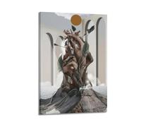WAKALEMON Heartache Art PrintPoster, Abstract Grotesque Wall Art Decorative Canvas Posters for Bedroom Living Room16x24inch(40x60cm) Frame-style