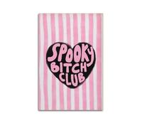 WAKALEMON Spooky Bitch Club Halloween Motivational Poster Inspired Quote Wall Art Decorative Canvas Posters for Bedroom Living Room12x18inch(30x45cm) Unframe-style-1