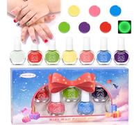Wakaniya Kids Nail Set - Mini, Glow-in-the-Dark, Non-Toxic, Water-Based, Peel-Off, Quick Dry, Low Odor Toddler Nail Polish