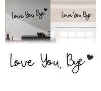 Wakasena Love You Bye Above Door Sign, Bye Love You Wooden Script Sign,Loveyoubye Sign Wall Hanging,Handcrafted Black Unique Wooden Entryway Wall Art for Hallway Decor(1set)