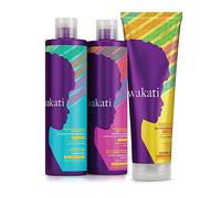 Wakati Sulfate-Free Non-Stripping Shampoo 235ml, Water-Activated Finger Detangling Advanced Conditioner 235ml and Oil-Infused Moisturising Detangling Cream 250ml Bundle for Natural Afro Hair