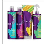 Wakati Wash-Day Set Bundle for Natural Afro Hair: Sulfate-Free Shampoo 235ml, Water-Activated Conditioner 235ml, Oil-Infused Cream 250ml and Re-Activating Mist 195ml