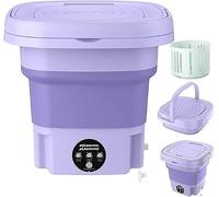 Wakatipu Foldable Washing Machine, 8L High Capacity Mini Washer, with 3 Modes Deep Cleaning,Half Automatic Small Washer for Baby Clothes Underwear or Small Items,RV Travel laundry (ABS Purple)