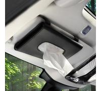 Wakauto Car Tissue Holder Sun Visor Napkin Clip Hanging Box PU Leather Back Seat Tissue Case Container Organiser for Car Vehicle Black