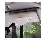Wakauto Car Tissue Holder Sun Visor Napkin Clip Hanging Box PU Leather Back Seat Tissue Case Container Organiser for Car Vehicle Beige