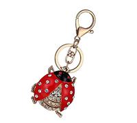 Wakauto Ladybird Keychain Charm Zinc Alloy Keychains for Women for Car Key Accessory Hanging Car Keyring