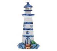 Wakauto Lighthouse Mini Resin Lighthouse Model Nautical Lighthouse Decoration Train Railway Scenery Building Country Lighthouse DIY Doll House Accessories Blue Fish Tank Decorations