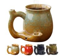 Wake and Bake Coffee Mug,Novelty Glazed Ceramic Coffee Pot Shaped Cup with Ergonomic Handle,Dishwasher Microwave Safe,Perfect for Father's Day,Birthday Party,Coffee Lovers (Light Green)