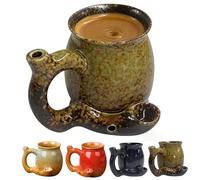 Wake and Bake Coffee Mug,Novelty Glazed Ceramic Coffee Pot Shaped Cup with Ergonomic Handle,Dishwasher Microwave Safe,Perfect for Father's Day,Birthday Party,Coffee Lovers (Dark Green)