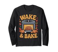 Wake and Bake Funny Thanksgiving Turkey Day Meal Chef Dad Long Sleeve T-Shirt