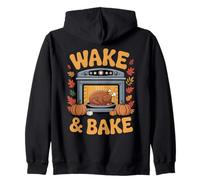 Wake And Bake Funny Thanksgiving Turkey Day Meal Chef Dad Zip Hoodie