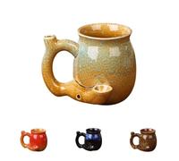 Wake and Bake Mug, Novelty Bake Coffee Cup, Large Unique Ceramic Coffee Mug with Ergonomic Handle, Perfect for Christmas, Birthday and Father's Day for Coffee Lovers(Kiln-Transformed Light Blue)