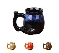 Wake and Bake Mug, Novelty Bake Coffee Cup, Large Unique Ceramic Coffee Mug with Ergonomic Handle, Perfect for Christmas, Birthday and Father's Day for Coffee Lovers(Kiln-Transformed Blue)