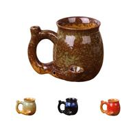 Wake and Bake Mug, Novelty Bake Coffee Cup, Large Unique Ceramic Coffee Mug with Ergonomic Handle, Perfect for Christmas, Birthday and Father's Day for Coffee Lovers(Kiln-Transformed Light Green)