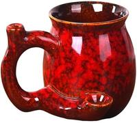 Wake & Bake Coffee Mug - 10oz/300ml Novelty Bake Coffee Cup for Birthday, Halloween, Christmas Parties, and Gift Ideas (Blue) (Dark Red)