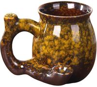 Wake & Bake Coffee Mug - 10oz/300ml Novelty Bake Coffee Cup for Birthday, Halloween, Christmas Parties, and Gift Ideas (Blue) (Ruby Yellow)