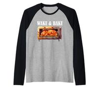 Wake Bake Turkey Chef Funny Thanksgiving Feast Meal Dinner Raglan Baseball Tee