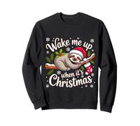 Wake Me Up When It’s Christmas Sloth Graphic Sweatshirt