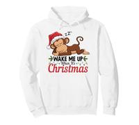 Wake Me Up When It's Christmas Cute Monkey Animal Sleeping Pullover Hoodie