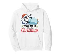 Wake Me Up When It's Christmas Cute Penguin Animal Sleeping Pullover Hoodie