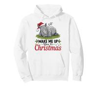 Wake Me Up When It's Christmas Cute Rhino Animal Sleeping Pullover Hoodie