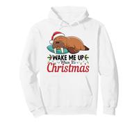 Wake Me Up When It's Christmas Cute Walrus Animal Sleeping Pullover Hoodie
