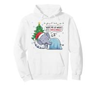 Wake Me Up When It's Christmas Elephant Animal Sleeping Pullover Hoodie