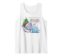 Wake Me Up When It's Christmas Elephant Animal Sleeping Tank Top