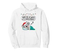 Wake Me Up When It's Christmas Koala Animal Sleeping Lovers Pullover Hoodie