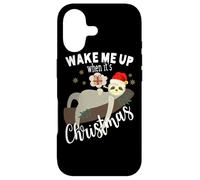 Wake Me Up When It's Christmas Lazy Funny Sleeping Sloth Case for iPhone 17