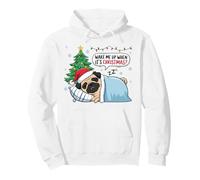 Wake Me Up When It's Christmas Pug Dog Sleeping Lovers Pullover Hoodie