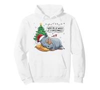 Wake Me Up When It's Christmas Rhino Animal Sleeping Lovers Pullover Hoodie