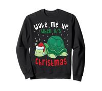 Wake Me Up When It's Christmas Sleeping Turtle Nap Tortoise Sweatshirt