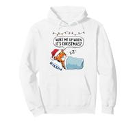 Wake Me Up When It's Christmas Tiger Animal Sleeping Lovers Pullover Hoodie