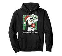 Wake Me When Its Spring Anti Cold Weather Penguin Christmas Pullover Hoodie