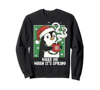 Wake Me When Its Spring Anti Cold Weather Penguin Christmas Sweatshirt