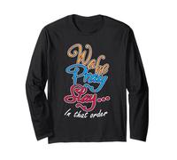 Wake Pray Slay Religious Vintage Hardworking Christian Long Sleeve T-Shirt