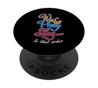 Wake Pray Slay Religious Vintage Hardworking Christian PopSockets Adhesive PopGrip
