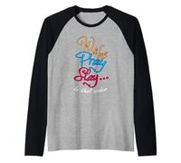 Wake Pray Slay Religious Vintage Hardworking Christian Raglan Baseball Tee