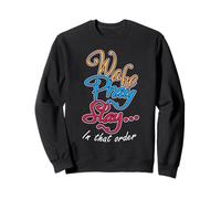 Wake Pray Slay Religious Vintage Hardworking Christian Sweatshirt
