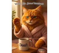 "Wake, Sip, Scowl Notebook" 6x9 inch lined notebook featuring Cora the Crotchety Cat