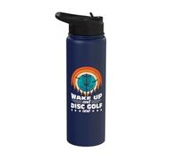 Wake up and Disc Golf Now - Disc Golf Stainless Steel Insulated Water Bottle