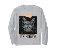 Wake Up and Realize It's Monday Humor Quotes for Cat Lovers Long Sleeve T-Shirt