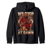 Wake Up At Dawn Lumberjack Bear Forest Axe Zip Hoodie
