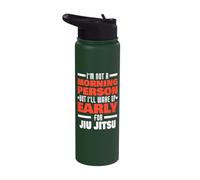Wake Up Early for Jiu Jitsu Saying Funny Jiu Jitsu Fighter Stainless Steel Insulated Water Bottle