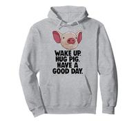 Wake Up Hug Have A Nice Day Men's T-Shirt Piggy Love Pullover Hoodie