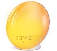 Wake Up Light Alarm Clock Sunrise Sunset Simulation Alarm Clock with Two Alarms, 7 Natural Sounds, FM Radio, Snooze Function and 20 Brightness, Night Light for Adults and Children