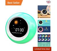 Wake Up Light Kids Alarm Clock - Sleep Trainer & Night Light for Toddlers, 11cm